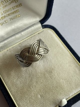 Vintage 925 Silver Celtic Braid Knot Weave Band Dress Ring Size N 6 Gram