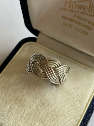 Vintage 925 Silver Celtic Braid Knot Weave Band Dress Ring Size N 6 Gram 2