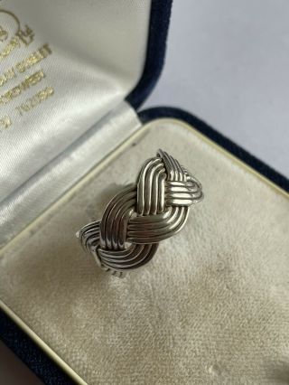 Vintage 925 Silver Celtic Braid Knot Weave Band Dress Ring Size N 6 Gram 3
