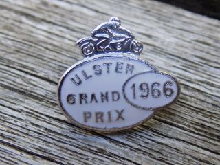 Vintage Ulster Grand Prix 1966 Motorbike Race Enamel Pin Badge