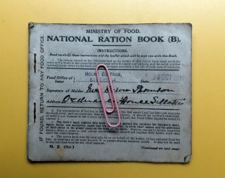 Vintage Ww1 1918 Ministry Of Food National Ration Book (b) Holme Cultram Silloth