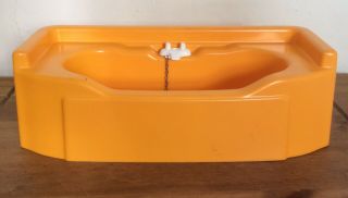Vintage Sindy Doll Orange Bathroom Set Bath & Toilet 2