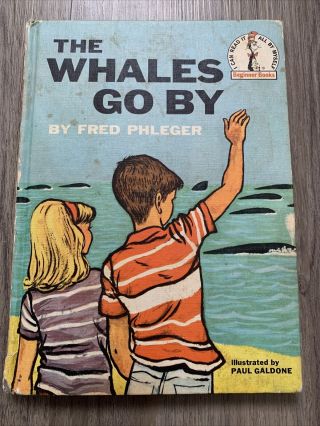 Vintage 1959 The Whales Go By Beginner Book Dr Seuss Hardcover