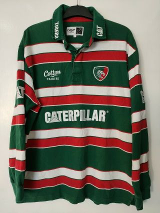 Leicester Tigers Vintage Long Sleeved Rugby Shirt - Size Large