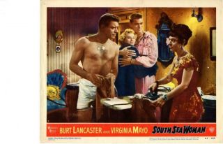 South Sea Woman 1953 Release Lobby Card Virginia Mayo Burt Lancaster