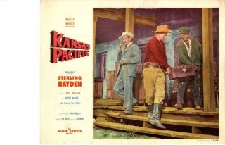 Kansas Pacific 1953 Release Lobby Card Western Sterling Hayden