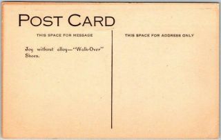 Vintage 1910s WALK - OVER SHOES Advertising Postcard Swimming Hole Scene / Boys 2