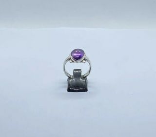 Vintage Silver Ring With Amethyst Stone Size R1/2 Weight 5.  92g
