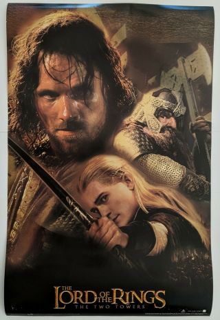 Vintage Lord Of The Rings Poster - 2002 The Two Towers - No Pin - Holes