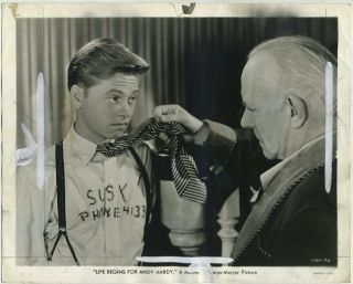 Mickey Rooney,  Lewis Stone 1941 Dated Press Photo Life Begins For Andy Hardy