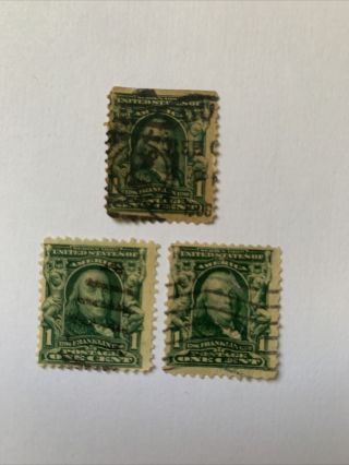 1903 Benjamin Franklin 1 Cent Us Vintage Stamp