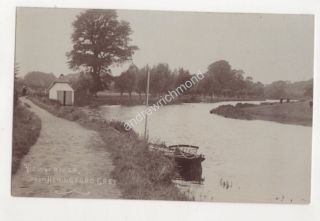 View Of River Hemingford Grey Huntingdonshire Vintage Rp Postcard 687b