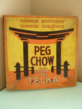 Peg Chow Telka Rare Vintage 1930s Board Game – Parker Brothers Usa