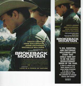 Brokeback Mountain Postcard & Bookmark Heath Ledger Jake Gyllenhaal