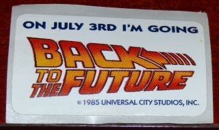 Back To The Future 1985 Vintage Advance Promo Sticker Michael J Fox