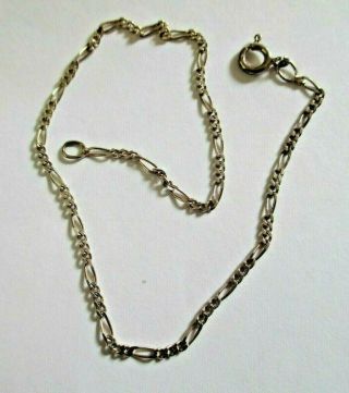 Delicate Vintage 925 Sterling Silver Chain Anklet 9 " Long 1 Mm Wide