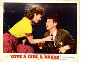 Give A Girl A Break 1953 Release Lobby Card Debbie Reynolds Bob Fosse
