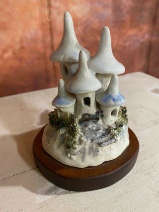Vintage Folk Art Studio Pottery Mushroom Fairy House