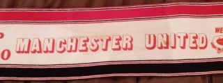 Vintage Manchester United FC Scarf 1990 Wembley FA Cup Final Football 3