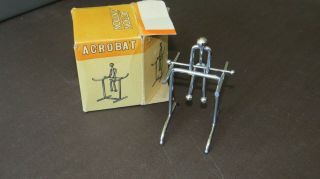 Vintage Metal Balance Desk Executive Toy Rocking Kinetic Acrobat Action Motion