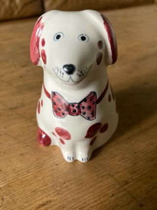 Small Vintage Rye Pottery Dog Dark Red