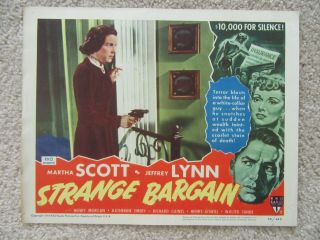 Strange Bargain 1949 Lc 7 11x14 Martha Scott Film Noir Ex