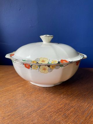 Vintage Alfred Meakin Royal Marigold Raymond Floral Veg Tureen Serving Dish Lid