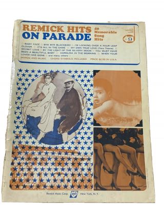 Remick Hits On Parade No.  9 Piano Ukelele Music Sheets Book Vintage