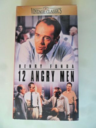 12 Angry Men 1957 Black & White Vhs Henry Fonda Plays Fine Vintage Classics