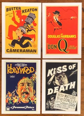 4 Postcards Movie Posters.  Films,  Classics,  1920s And 1940s