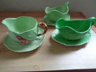 Carlton Ware Vintage.  Three Sauce Boats And Saucers