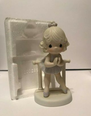 Vtg Precious Moments Lord Keep Me On My Toes 100129 Girl Ballerina 1985 2