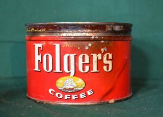 VINTAGE FOLGER ' S COFFEE TIN 3