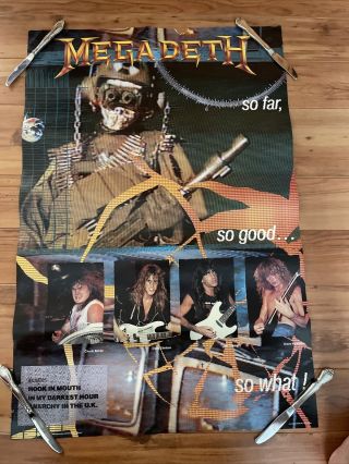 Vintage Megadeth 1987 So Far,  So Good,  So What Promo Poster