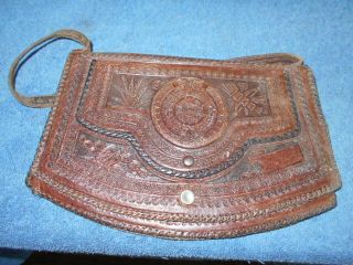 Handmade Vintage Leather Shoulder Bag Dark Brown Long Strap Handbag