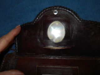 Handmade Vintage LEATHER Shoulder Bag Dark Brown LONG strap Handbag 2