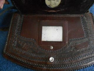 Handmade Vintage LEATHER Shoulder Bag Dark Brown LONG strap Handbag 3