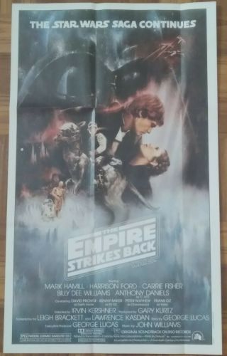1981 Star Wars The Empire Strikes Back Topps Movie Poster Giant 12x20 Pin Ups