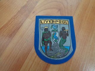 Vintage Liverpool Crest Embroidered Woven Cloth Patch Badge Sampson 