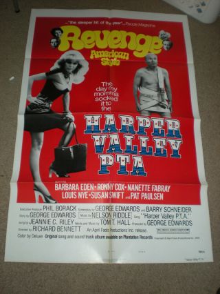 Theater Poster Style B Harper Valley Pta Barbara Eden 1sht