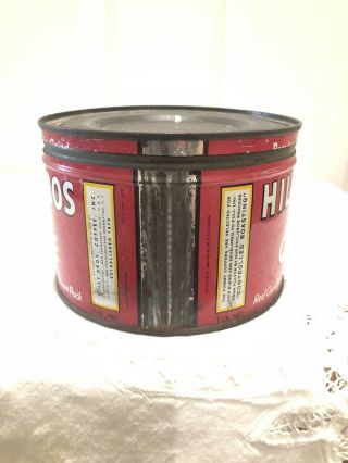 OLD VINTAGE 1950s HILLS BROS COFFEE TIN SMALL 1/2 LB KEY - WIND CAN 2