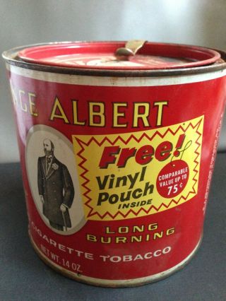 Prince Albert Vintage Pipe & Cigarette Tobacco Round 14 Oz.  Empty Tin Can