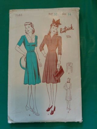 Vintage Butterick Sewing Pattern 2683 Misses One Piece Princess Frock Dress