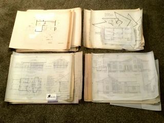 25,  Vintage Architect Drawings Blueprint Plans Wisconsin Homes Other Buildings