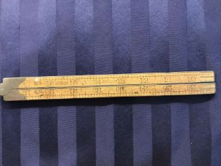Vintage Stanley No.  66 3/4 Wood & Brass Bound 4 - Fold 36 Inch Folding Ruler