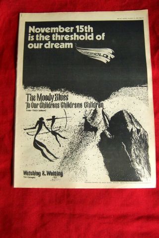The Moody Blues 1969 Vintage Poster Advert Childrens Childrens Children