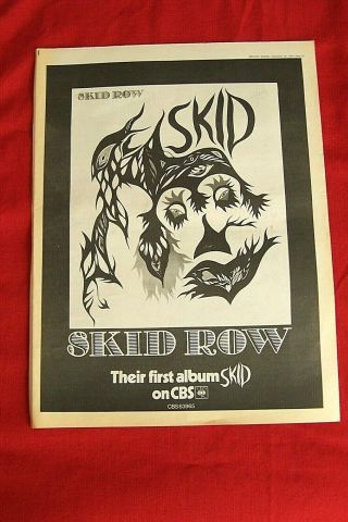 Skid Row 1970 Vintage Poster Advert Skid Album Gary Moore