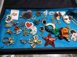 Junk Drawer 25,  Vintage To Now Brooches/ Pins (1112)