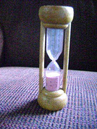Vintage Wooden 5 Minute Hourglass Sand Timer - German - Minute By Minute Time