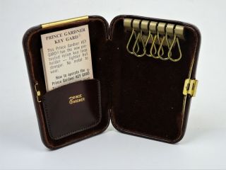 Vintage Prince Gardner Key Gard Brown Leather Exterior Hard Case 6 Slots